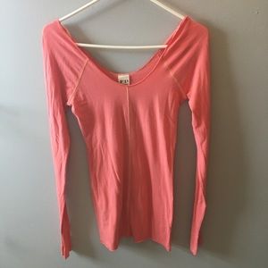 Free people peach long sleeve T-shirt